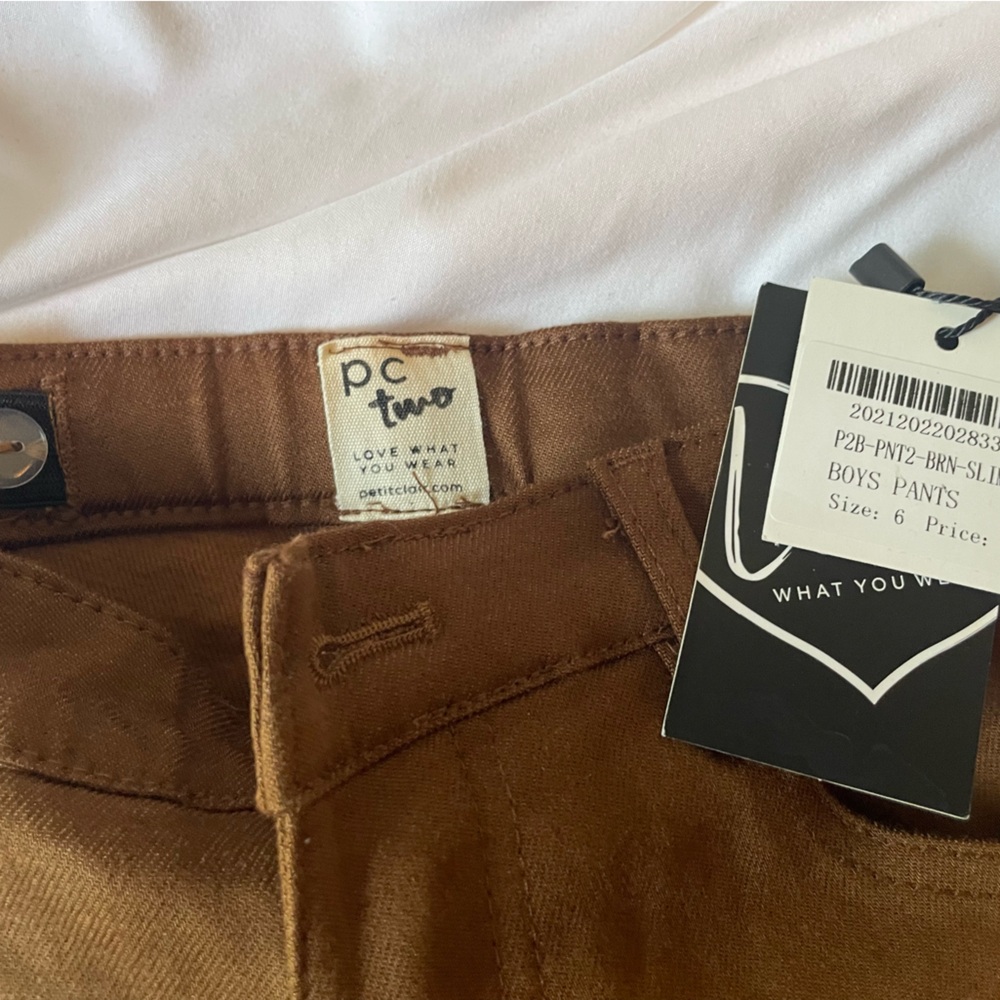 boys pants size 6 slim brown by petit clair
